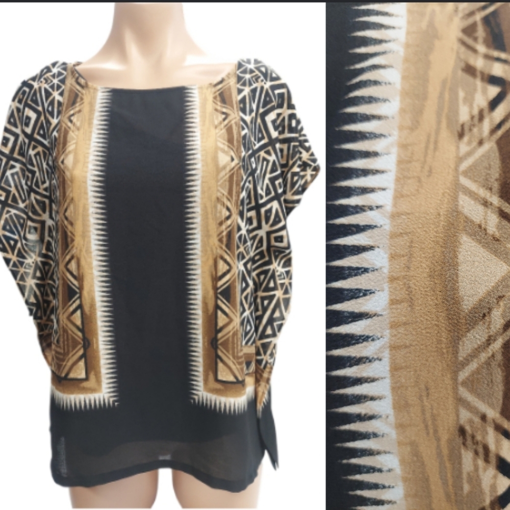 Ruby Rd Abstract Batwing Southwest Style Blouse & Tank - Picture 12 of 13